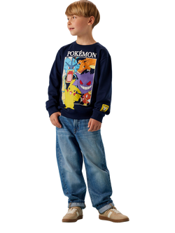 NAME IT Kids' Pokémon Graphic Sweatshirt, Navy Blazer, Navy Blazer