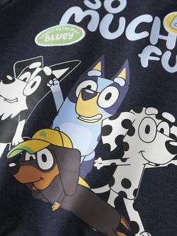 NAME IT Kids' Cotton Blend Bluey Sweatshirt, Navy Blazer - view 2, Navy Blazer