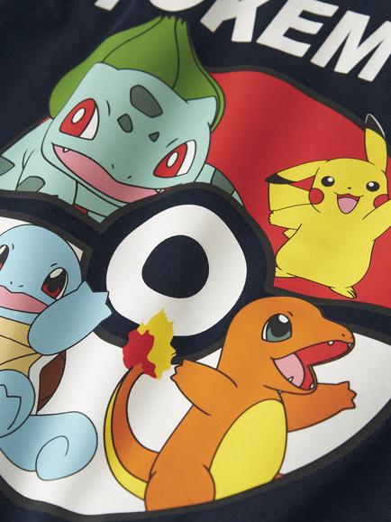 NAME IT Kids' Pokemon Graphic Long Sleeve T-Shirt, Navy Blazer - view 2, Navy Blazer