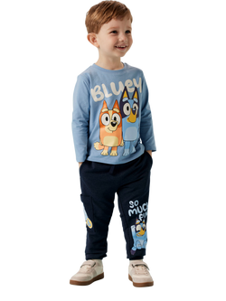 NAME IT Kids' Cotton Blend Drawstring Joggers, Navy Blazer, Navy Blazer