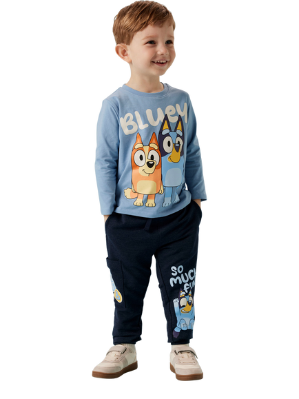 NAME IT Kids' Cotton Blend Drawstring Joggers, Navy Blazer, Navy Blazer
