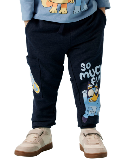 NAME IT Kids' Cotton Blend Drawstring Joggers, Navy Blazer - view 2, Navy Blazer