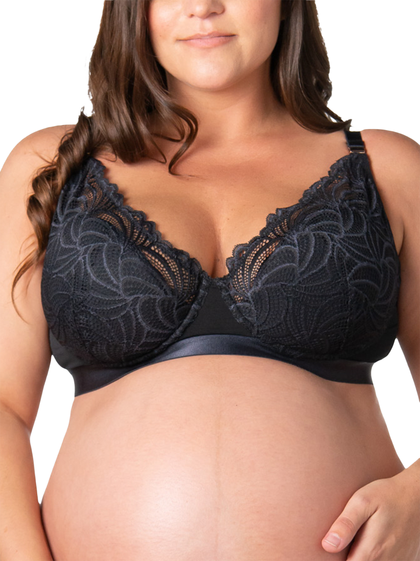 Product image 2 of 7, which shows Hotmilk Warrior Plunge 2.0 Nursing Bra, Black, 32B