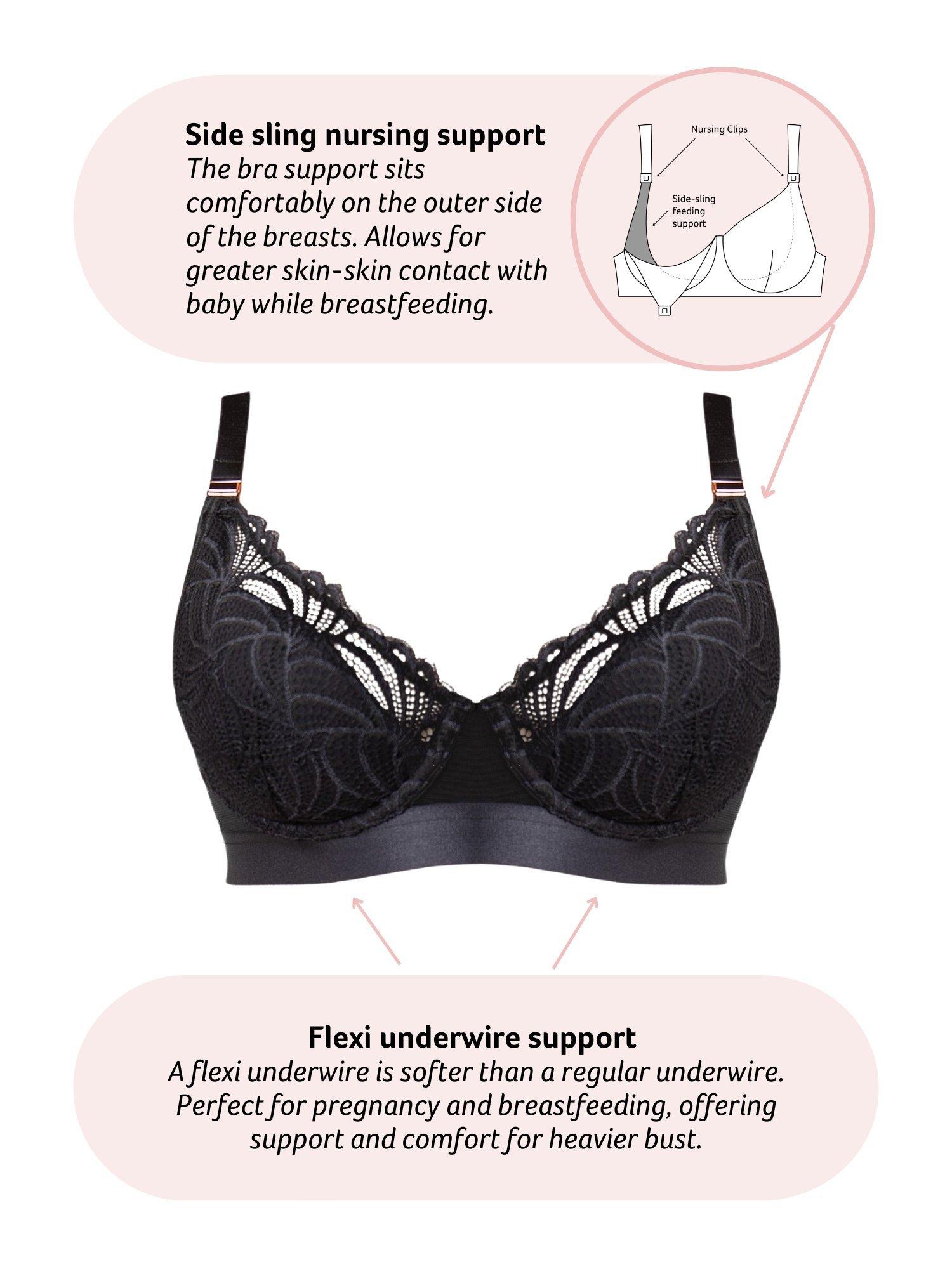 Product image 5 of 7, which shows Hotmilk Warrior Plunge 2.0 Nursing Bra, Black, 32B
