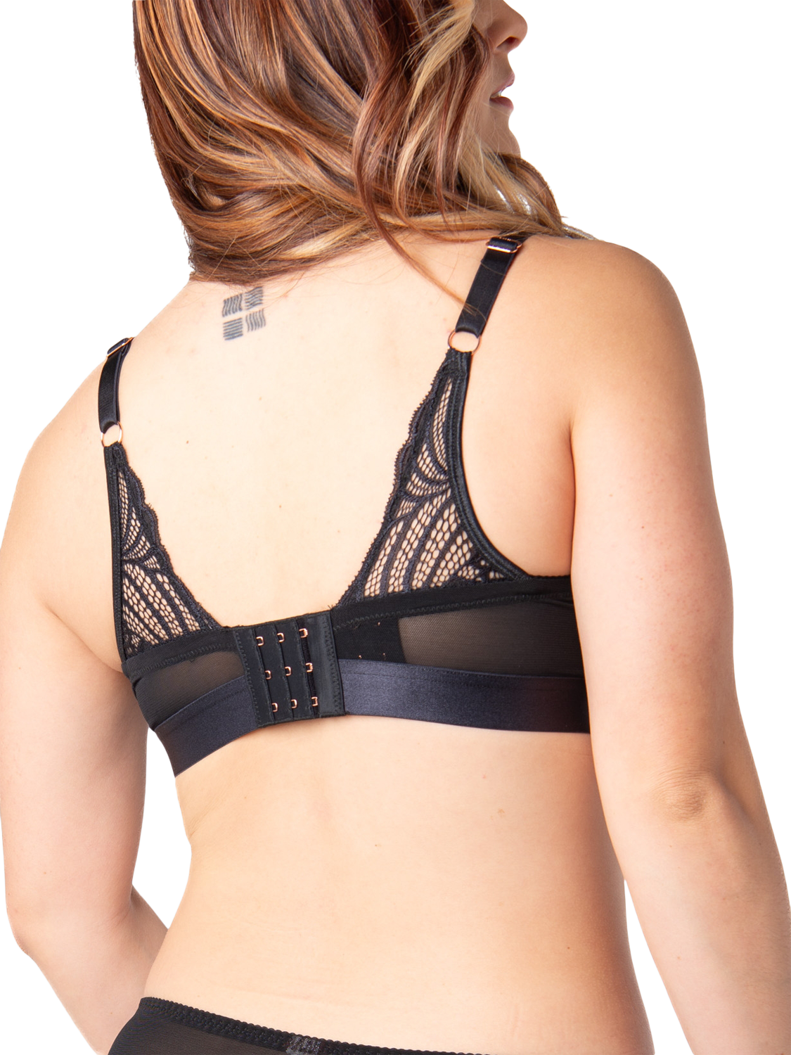 Product image 6 of 7, which shows Hotmilk Warrior Plunge 2.0 Nursing Bra, Black, 32B