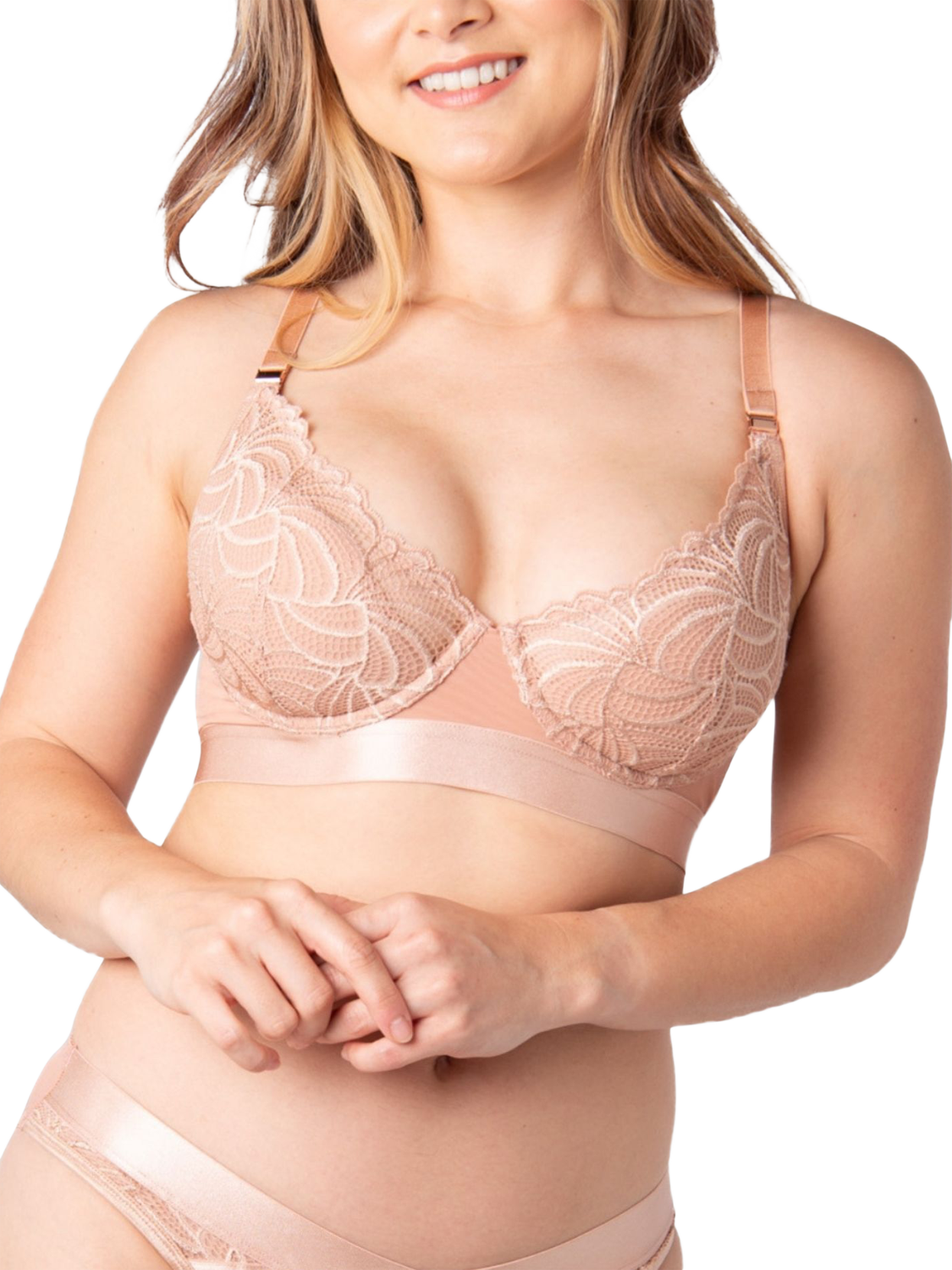 Product image 1 of 7, which shows Hotmilk Warrior Plunge 2.0 Nursing Bra, Bronze, 32B
