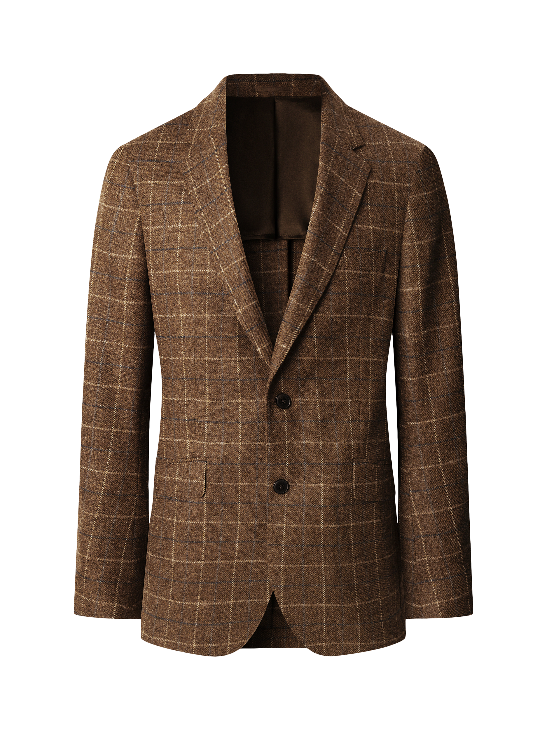 Product image 4 of 8, which shows Hackett London Wool & Cashmere Blend Tattersall Blazer, Brown, 36