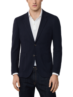 Hackett London Textured Jersey Blazer, Navy, Navy