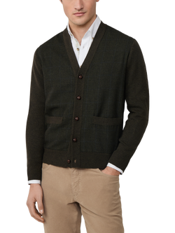 Hackett London Merino Wool V-Neck Cardigan, Hunter Green, Hunter Green
