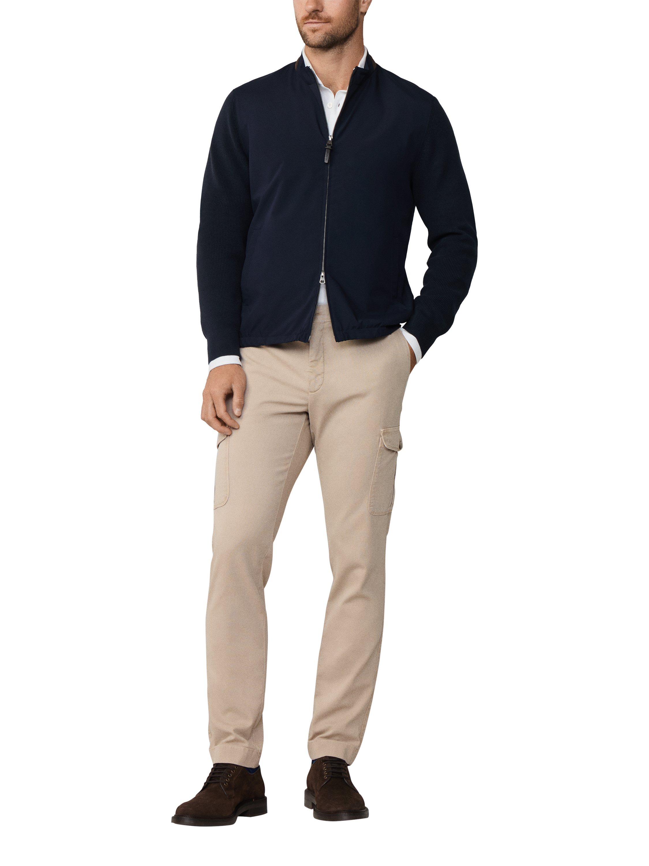 Product image 2 of 6, which shows Hackett London Lightweight Hybrid Jacket, Midnight Blue, XXXL