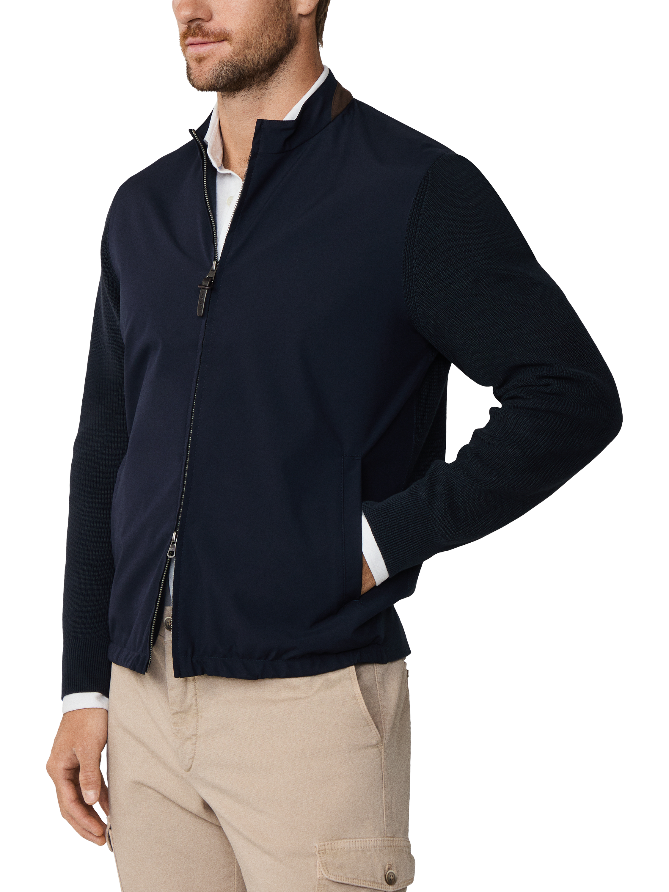 Product image 5 of 6, which shows Hackett London Lightweight Hybrid Jacket, Midnight Blue, XXXL