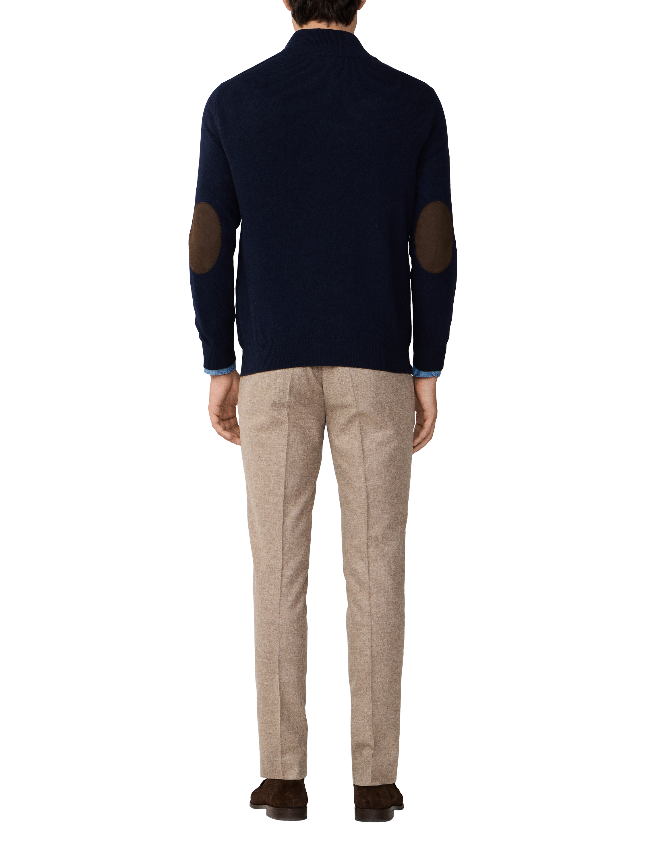 Product image 3 of 7, which shows Hackett London Wool Blend Long Sleeve High Neck Jumper, Midnight Blue, XXXL