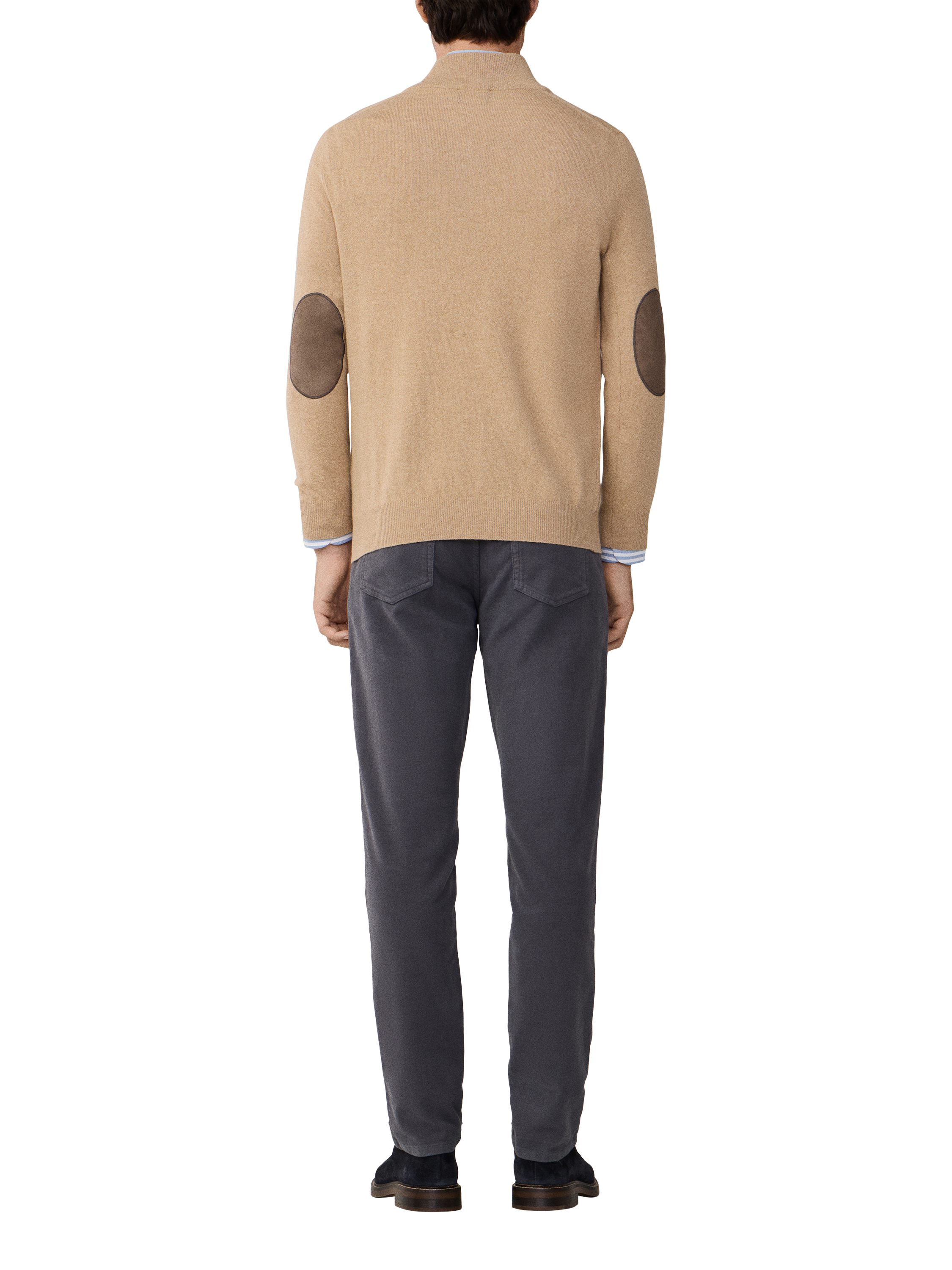 Product image 3 of 7, which shows Hackett London Zip Neck Sweater, Malt Beige, XXXL