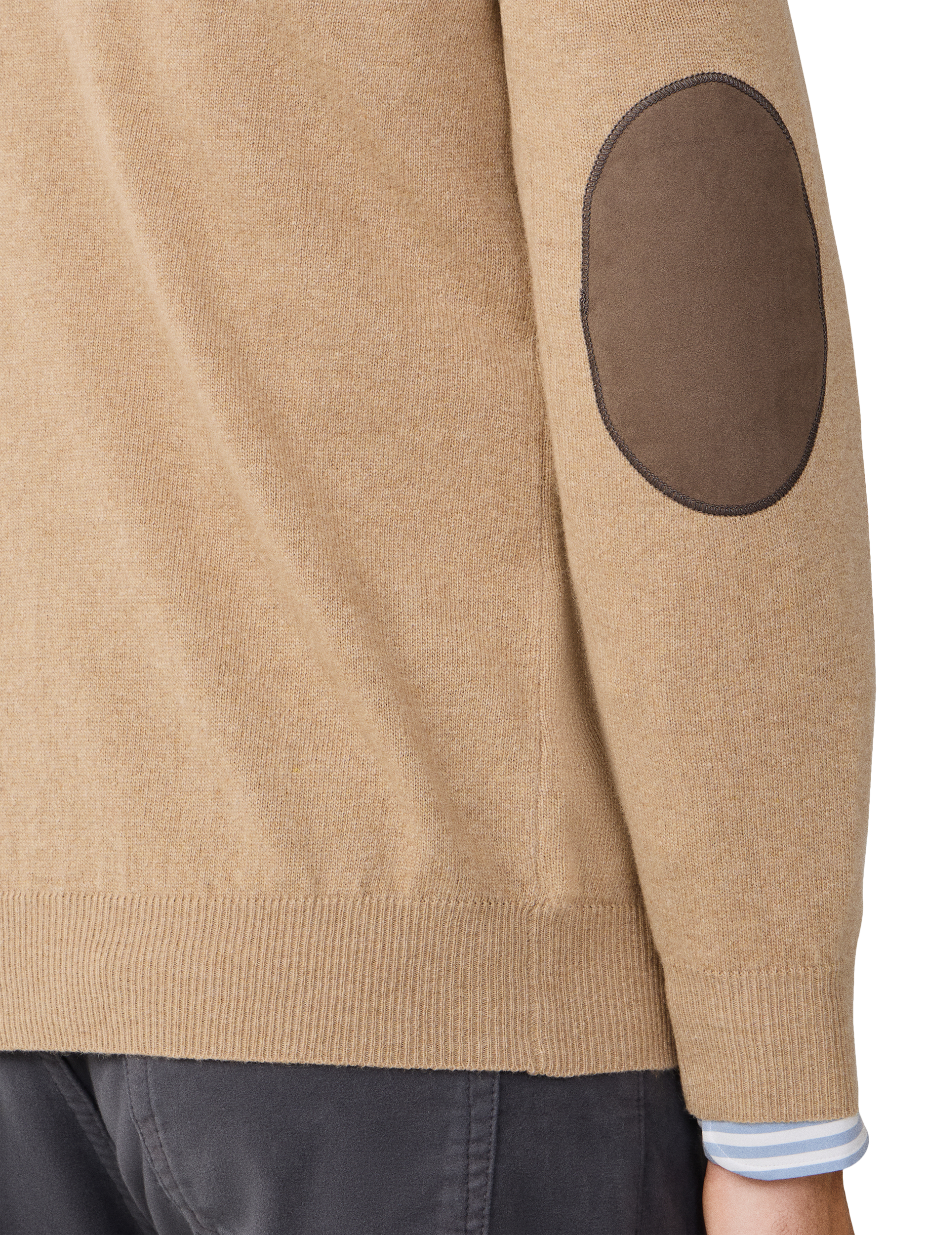 Product image 5 of 7, which shows Hackett London Zip Neck Sweater, Malt Beige, XXXL