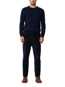 Hackett London Merino Cashmere Blend Regular Fit Crew Neck Jumper - view 2, Midnight Blue