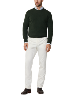 Hackett London Merino Wool Cashmere Blend Crew Neck Jumper, Duck Green - view 2, Duck Green