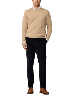 Hackett London Merino Wool Cashmere Blend Crew Neck Jumper, Malt Beige - view 2, Malt Beige