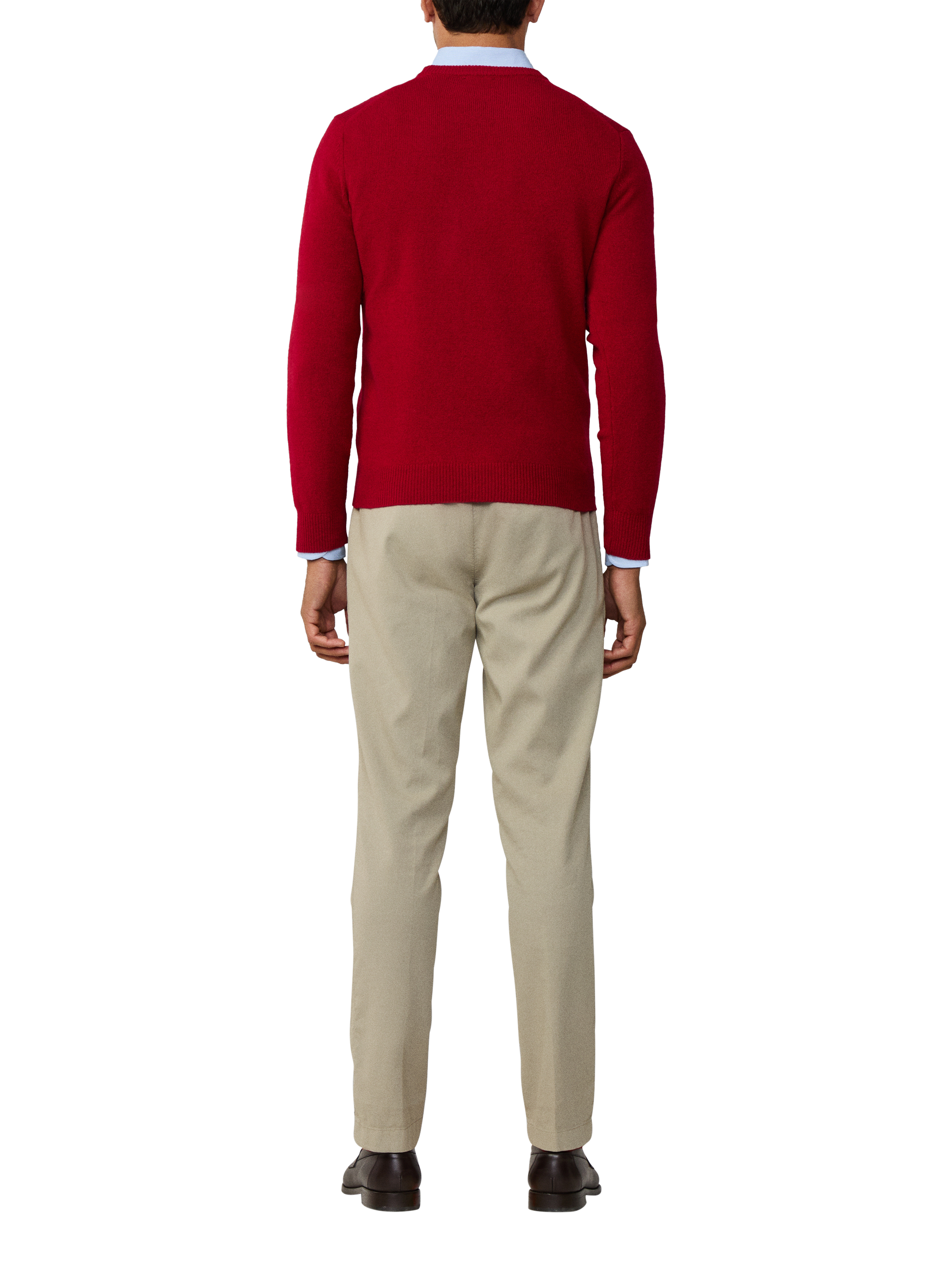 Product image 5 of 7, which shows Hackett London Lambswool Crew Neck Jumper, Chilli Red, XS