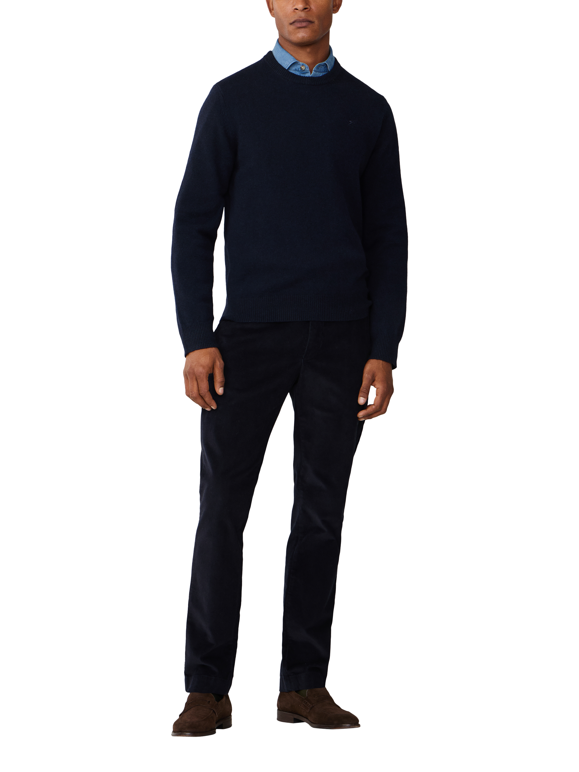 Product image 2 of 5, which shows Hackett London Lambswool Crew Neck Jumper, Midnight Blue, XS