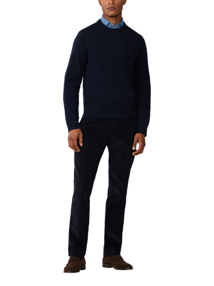Hackett London Lambswool Crew Neck Jumper - view 2, Midnight Blue