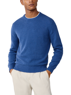 Hackett London Lambswool Crew Neck Jumper, Denim Blue