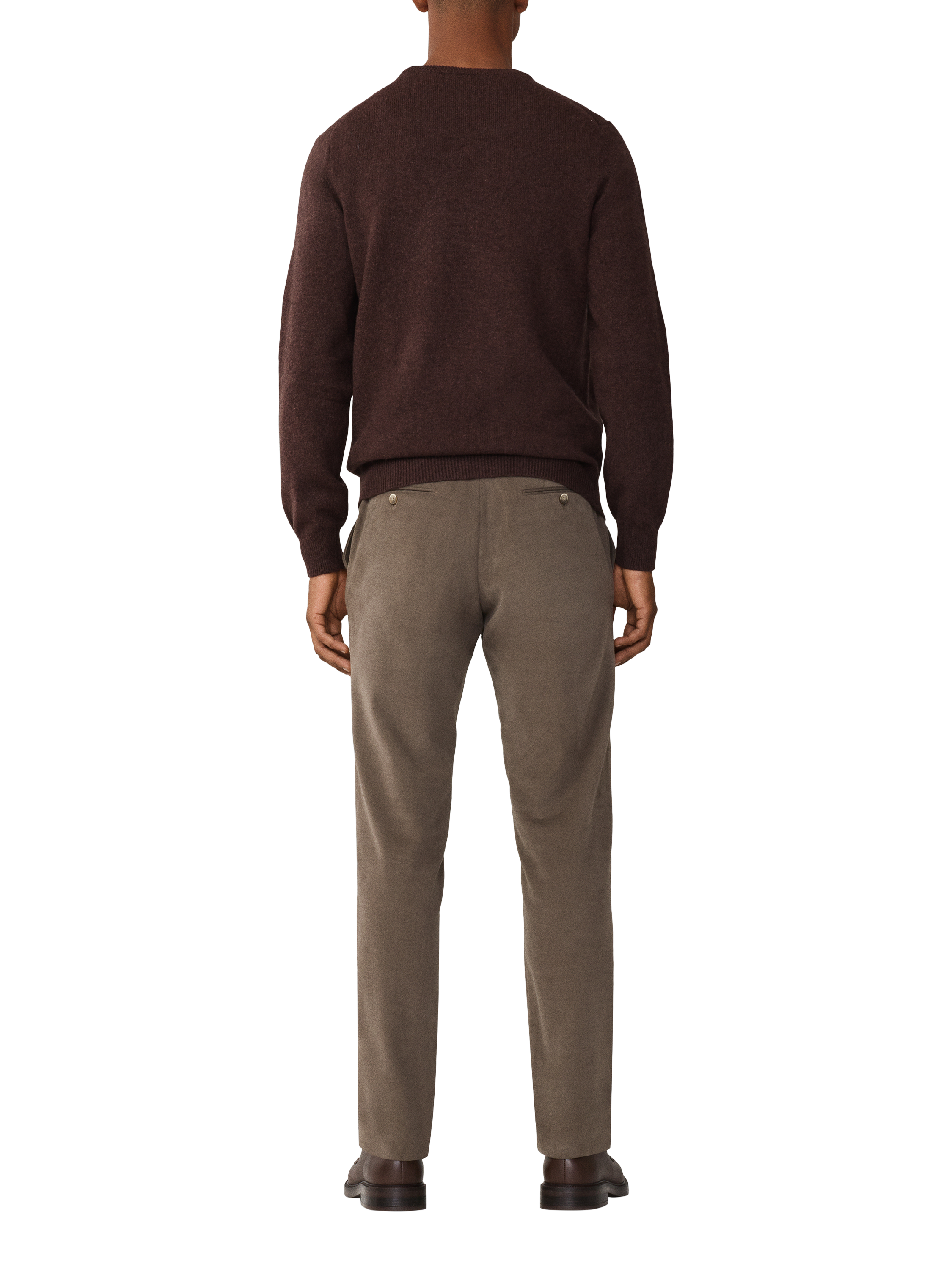 Product image 3 of 7, which shows Hackett London Pure Wool Crew Neck Jumper, Dark Brown, XS