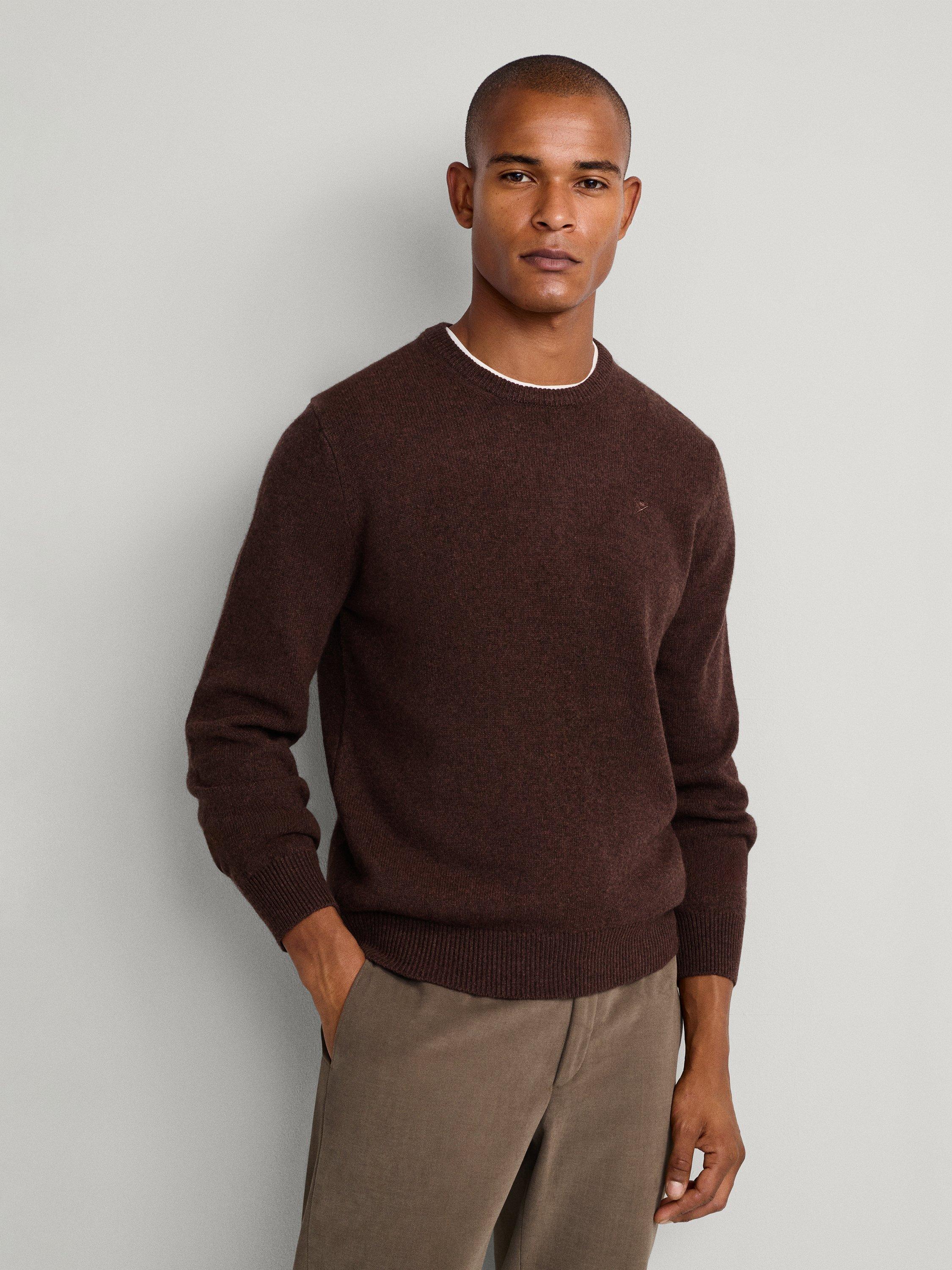 Product image 7 of 7, which shows Hackett London Pure Wool Crew Neck Jumper, Dark Brown, XS