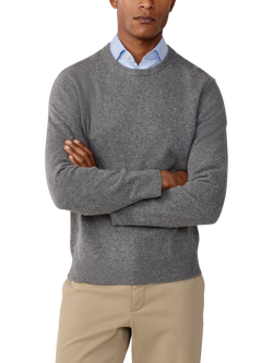 Hackett London Pure Wool Crew Neck Jumper, Metal Grey