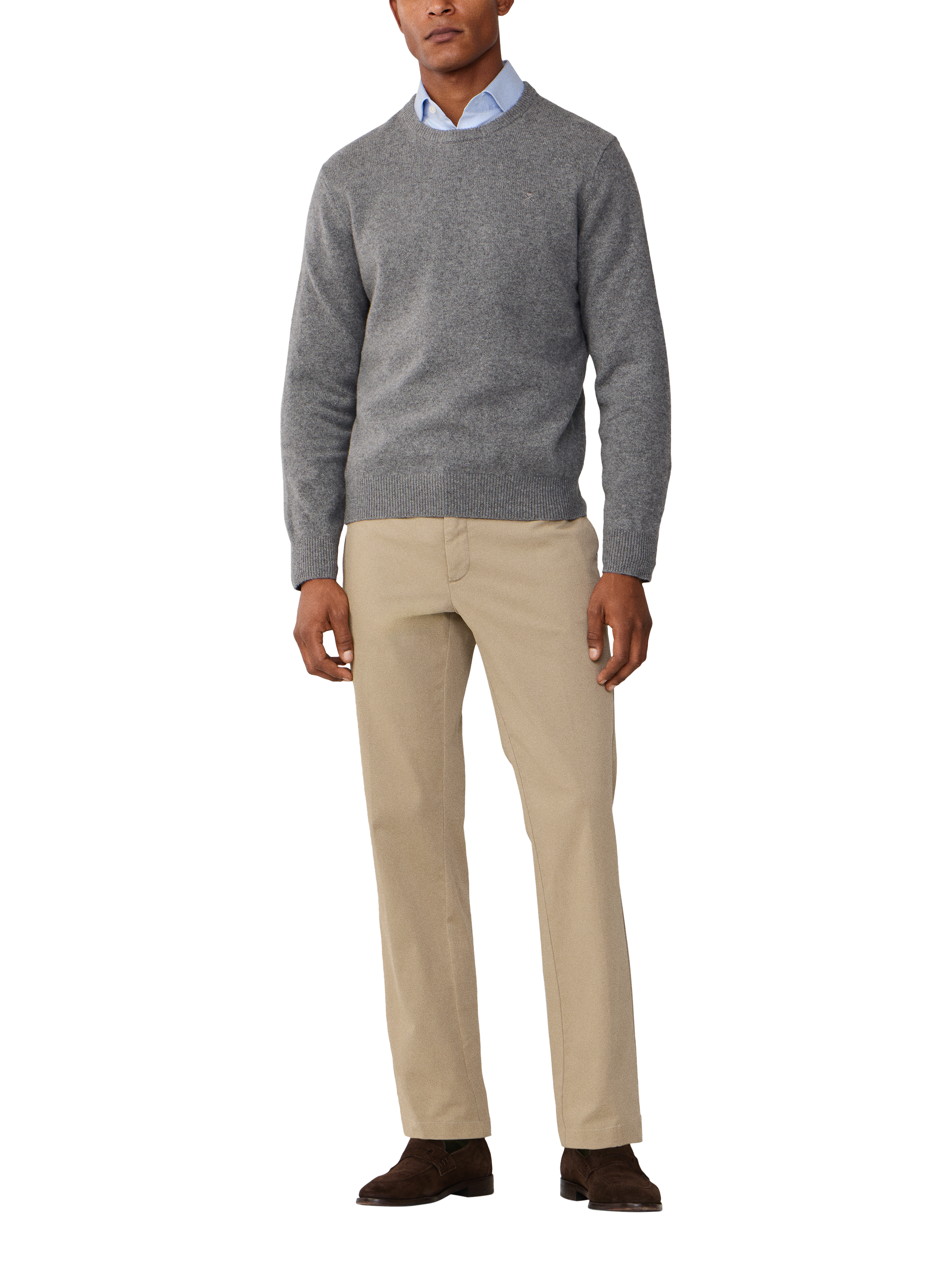 Product image 2 of 7, which shows Hackett London Pure Wool Crew Neck Jumper, Metal Grey, XS