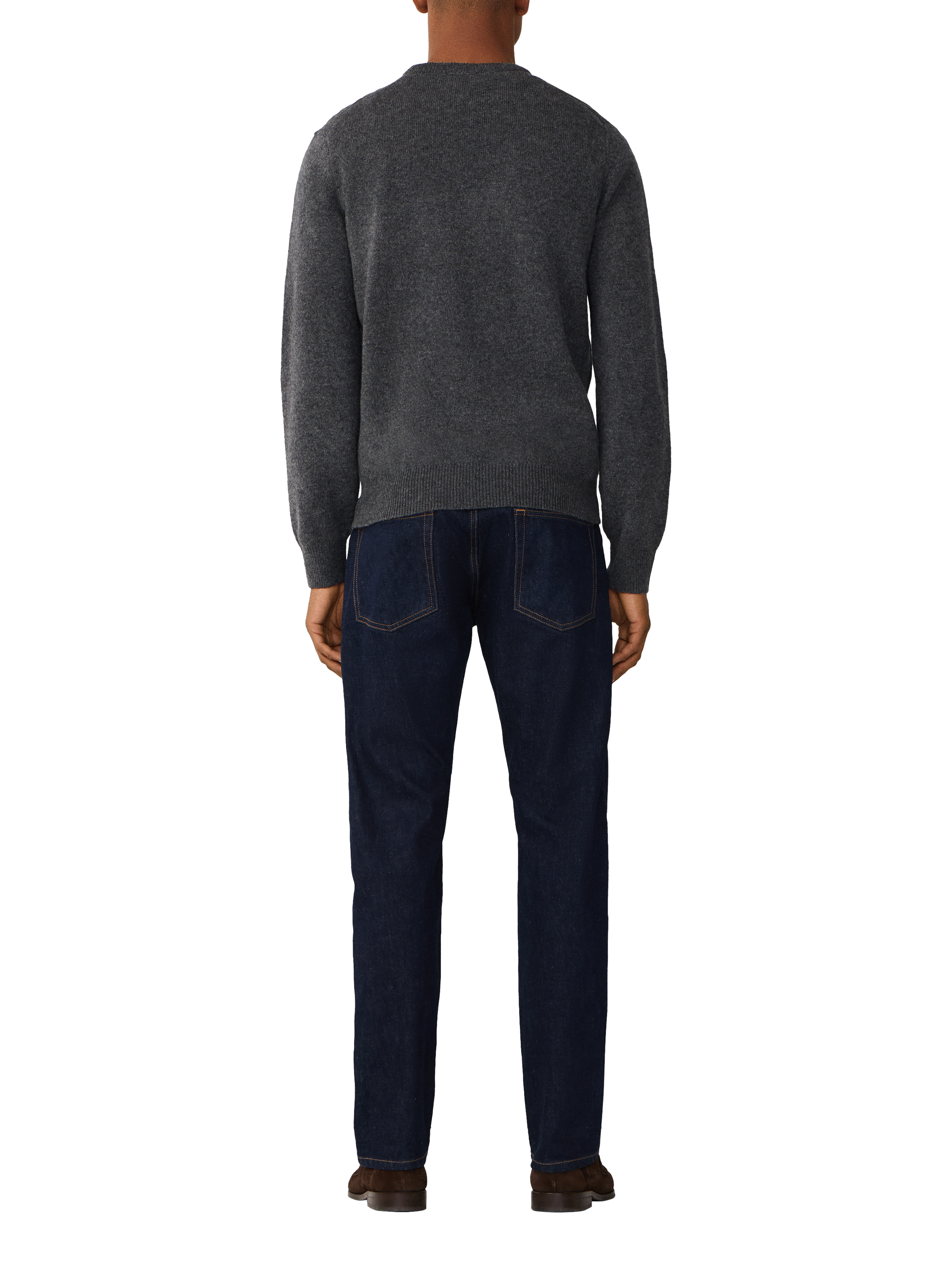Product image 3 of 7, which shows Hackett London Pure Wool Crew Neck Jumper, Charcoal Grey, XS