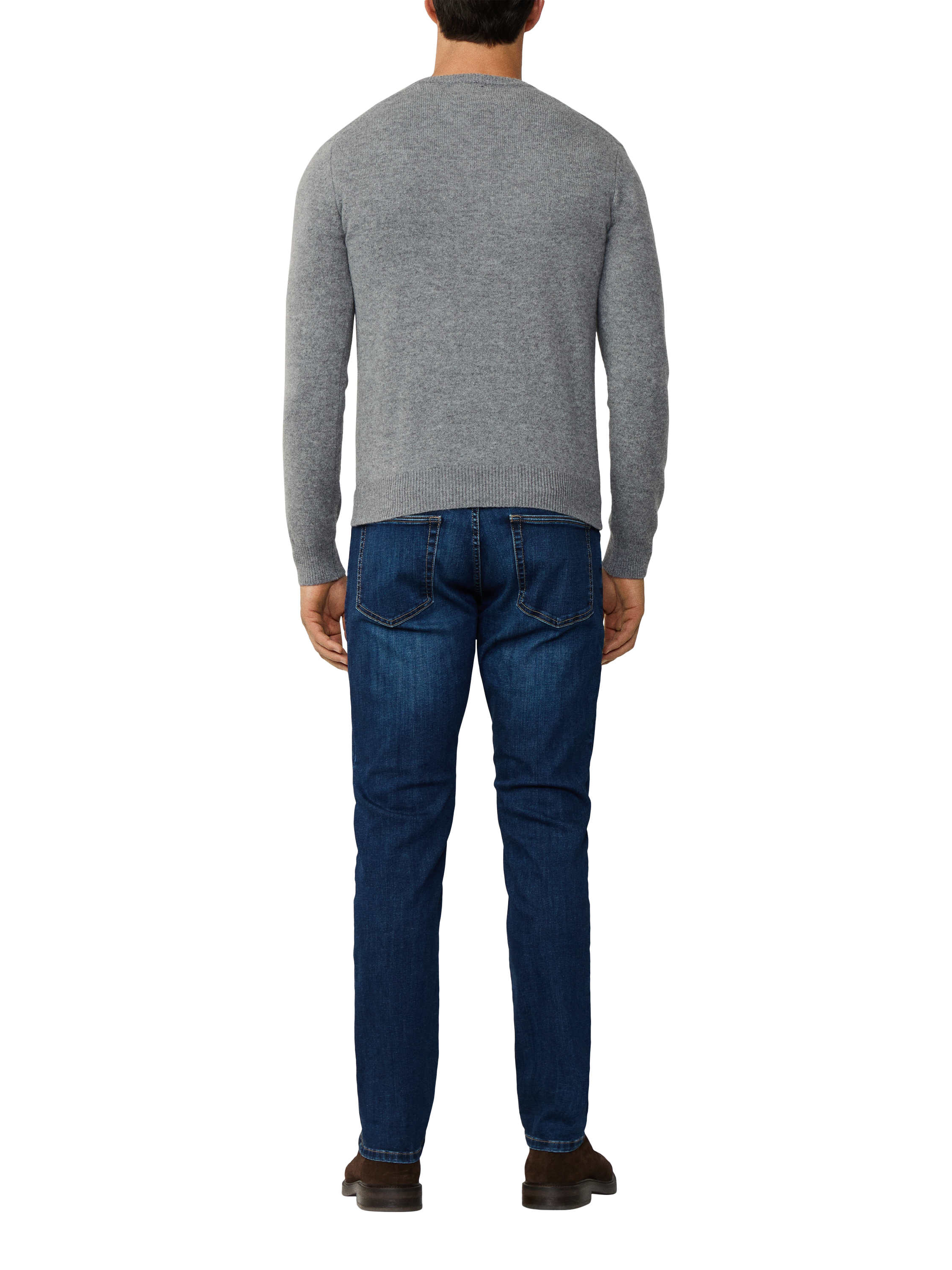 Product image 3 of 7, which shows Hackett London Pure Wool V-Neck Jumper, Metal Grey, XS