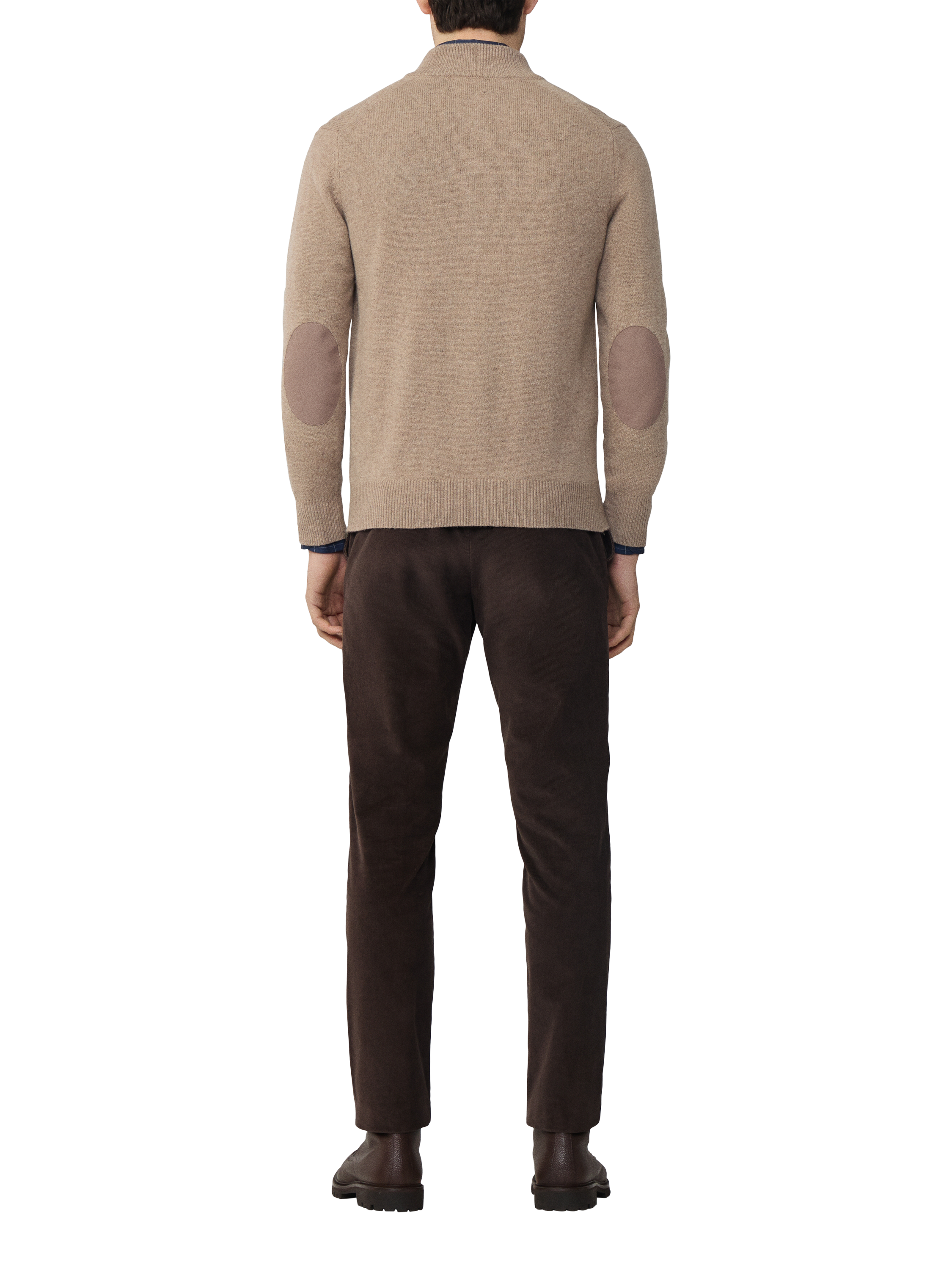 Product image 3 of 7, which shows Hackett London Lambswool Full-Zip Cardigan, Malt Beige, XXXL