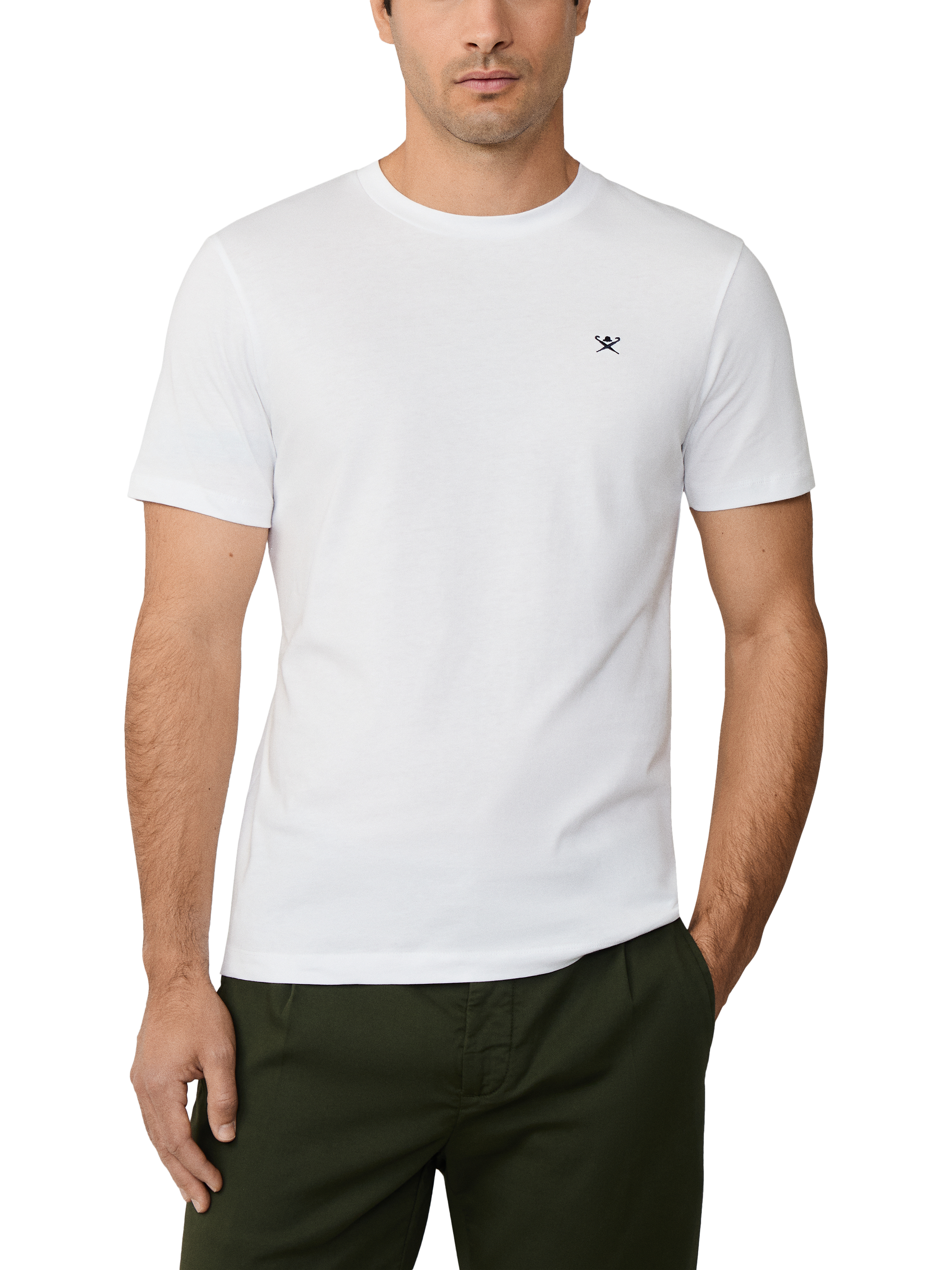 Product image 1 of 5, which shows Hackett London Crew Neck Short Sleeve T-Shirt, Optic White, XXL