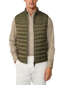 Hackett London Padded Baffled Quilt Gilet, Cargo Green, Cargo Green