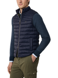 Hackett London Ultra Lightweight Baffle Quilted Gilet, Midnight Blue