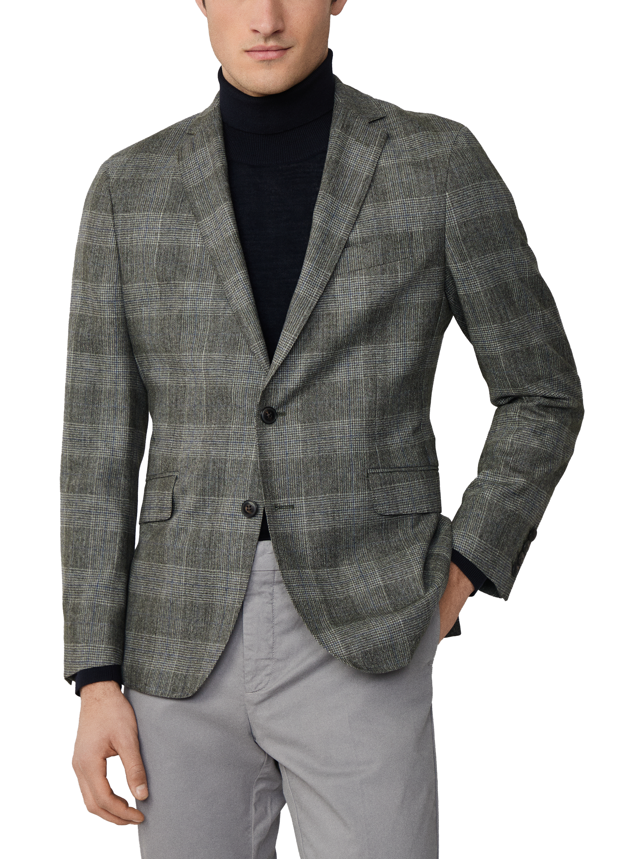 Product image 1 of 6, which shows Hackett London Cotton Blazer, Cargo Green, 36