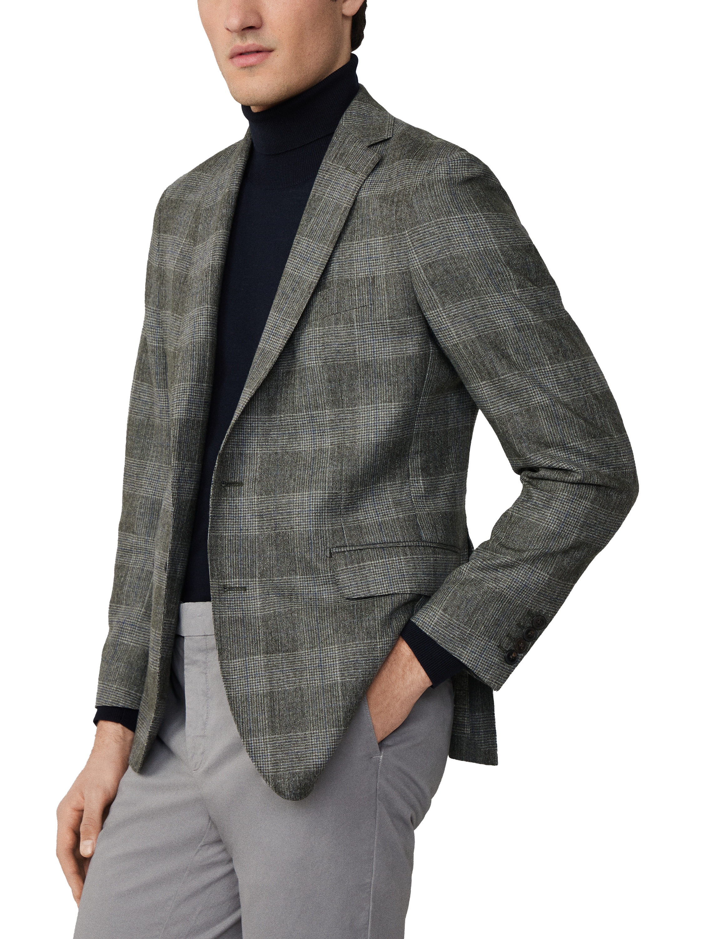 Product image 6 of 6, which shows Hackett London Cotton Blazer, Cargo Green, 36