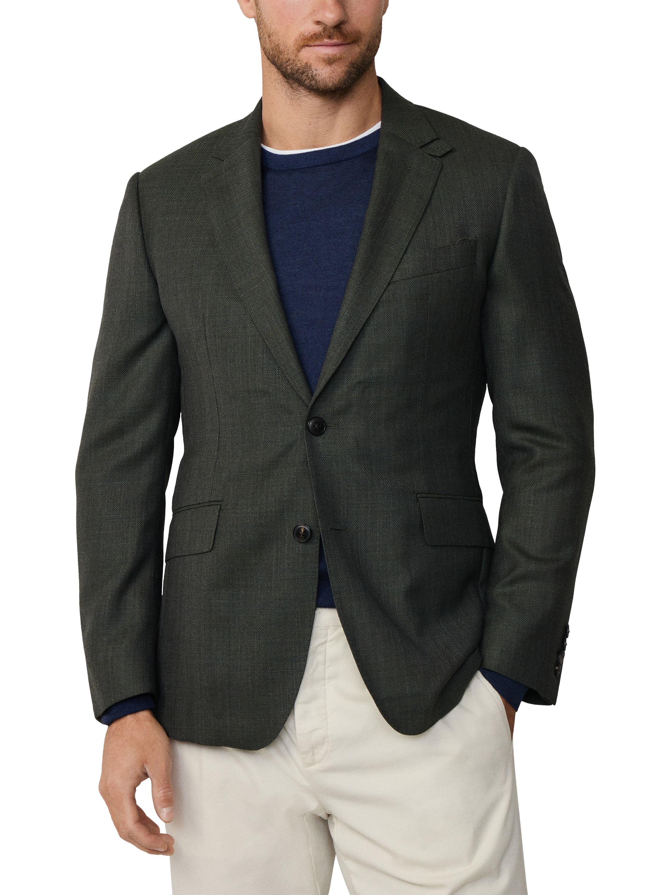 Product image 1 of 8, which shows Hackett London  Chiltern Block Blazer, Cargo Green, 36