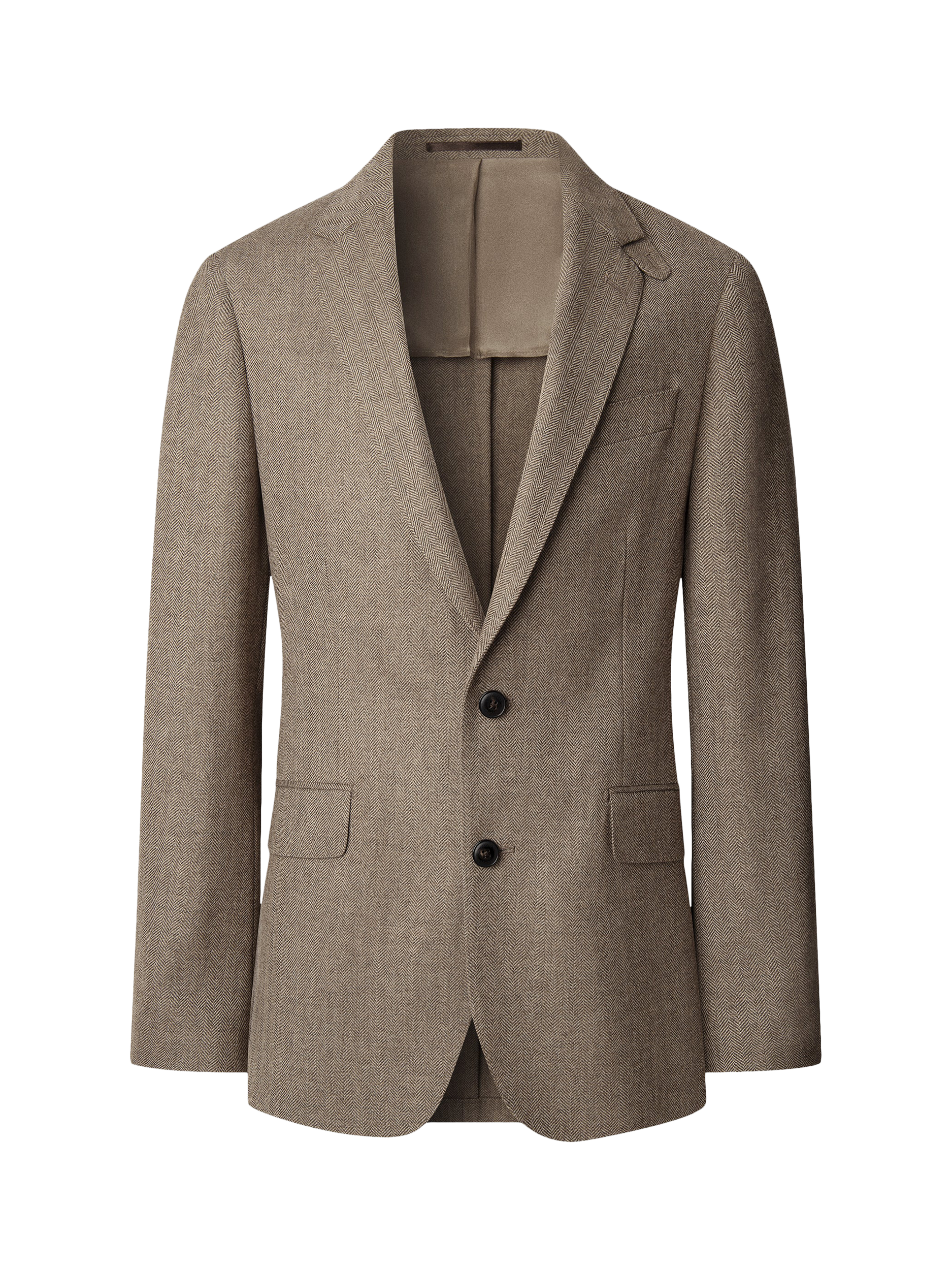Product image 4 of 7, which shows Hackett London Single Breasted Herringbone Wool Blend Blazer, Malt Beige, 48