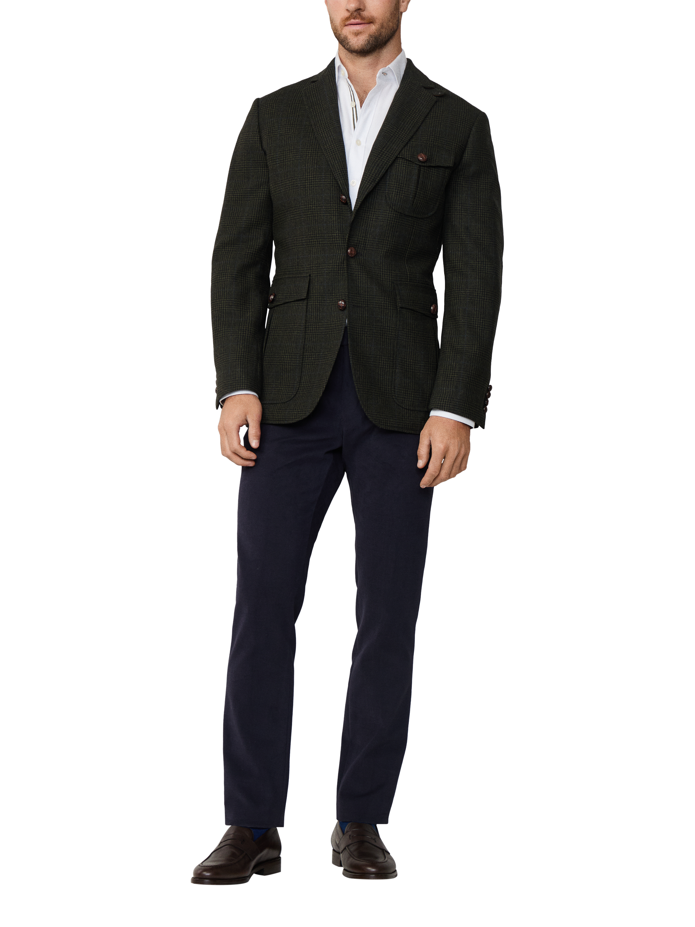 Product image 2 of 8, which shows Hackett London Wool Blend Blazer, Hunter Green, 48