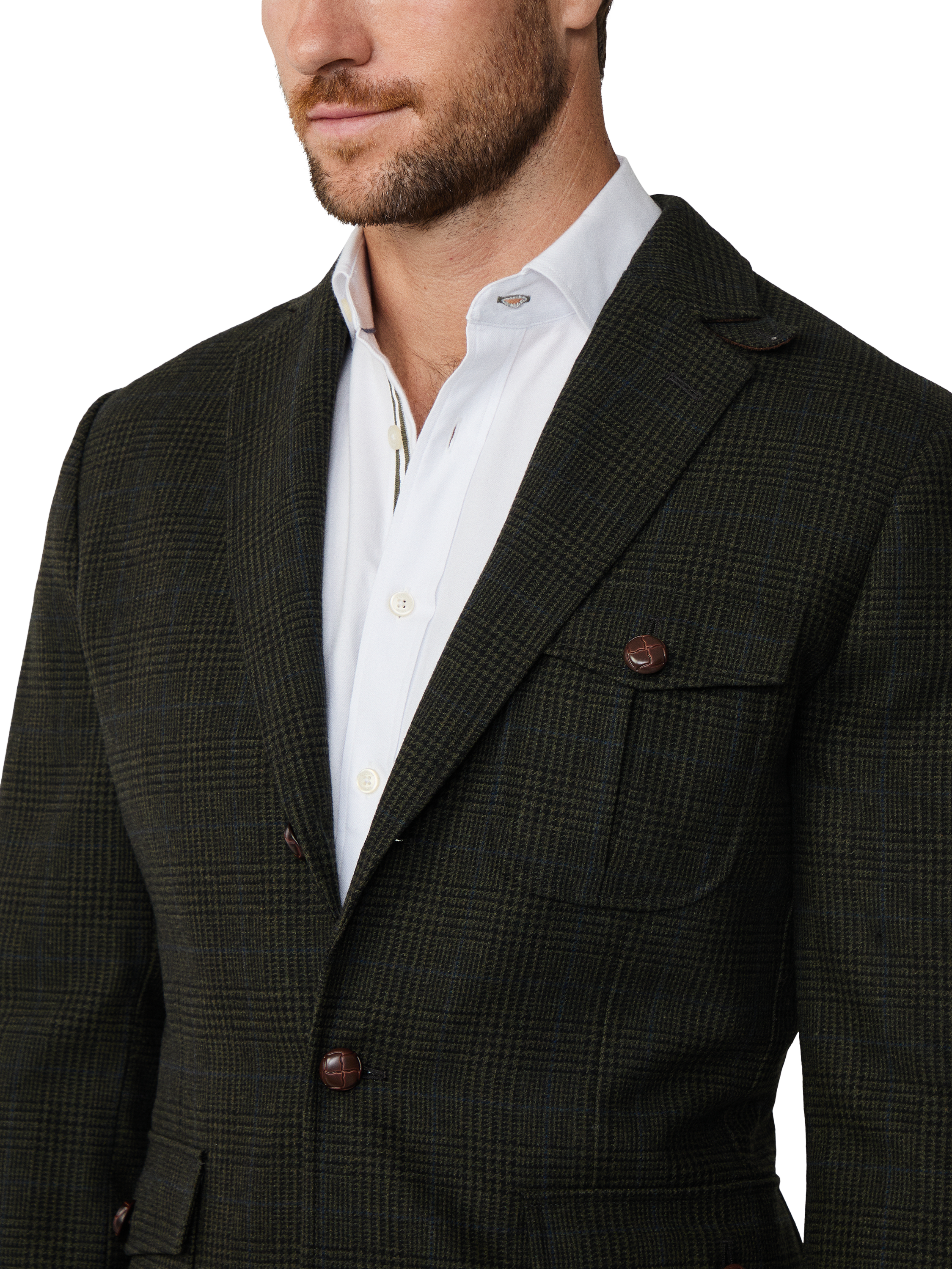 Product image 5 of 8, which shows Hackett London Wool Blend Blazer, Hunter Green, 48