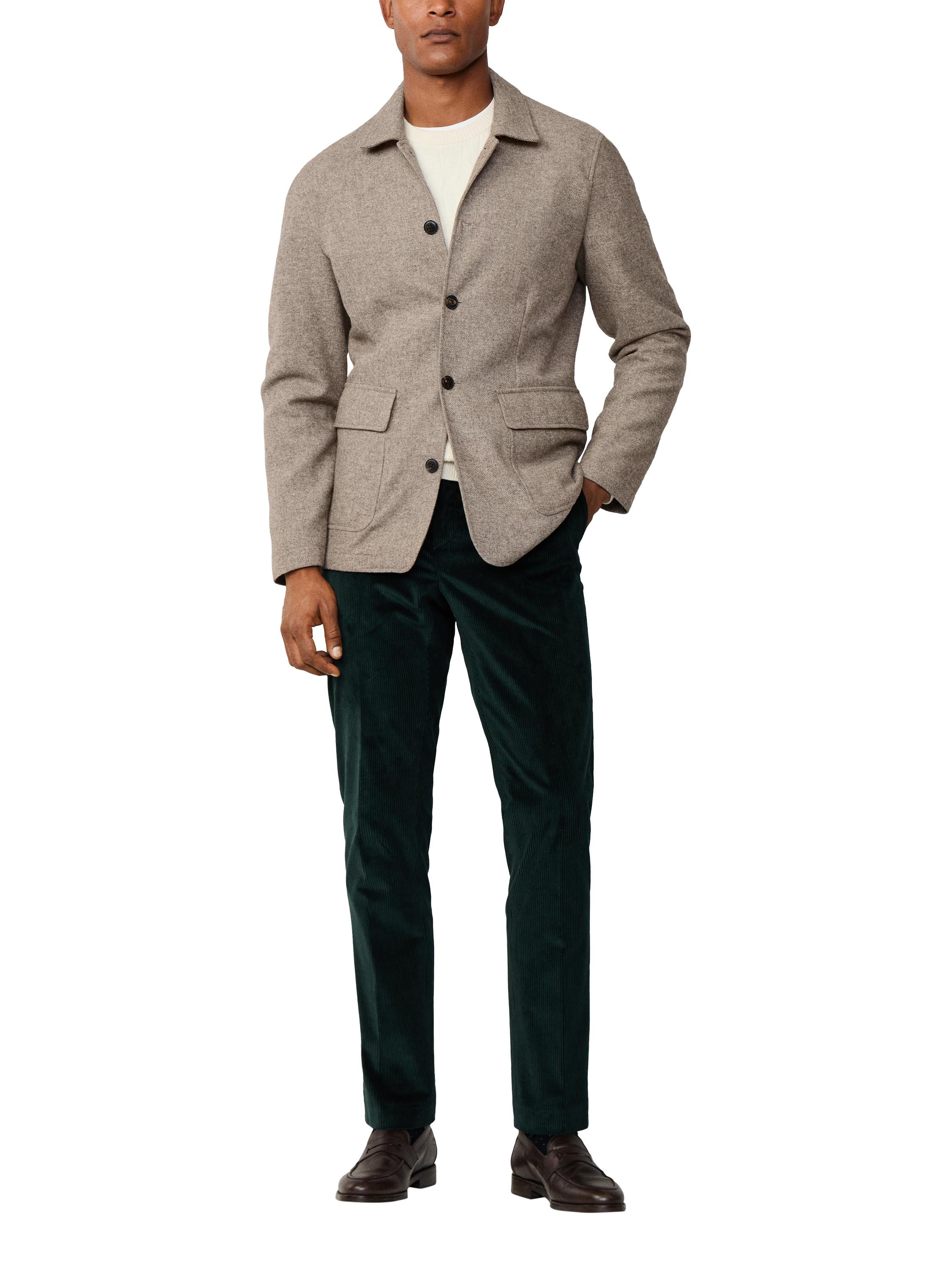 Product image 2 of 7, which shows Hackett London Wool Blend Teba Blazer, Malt Beige, 48