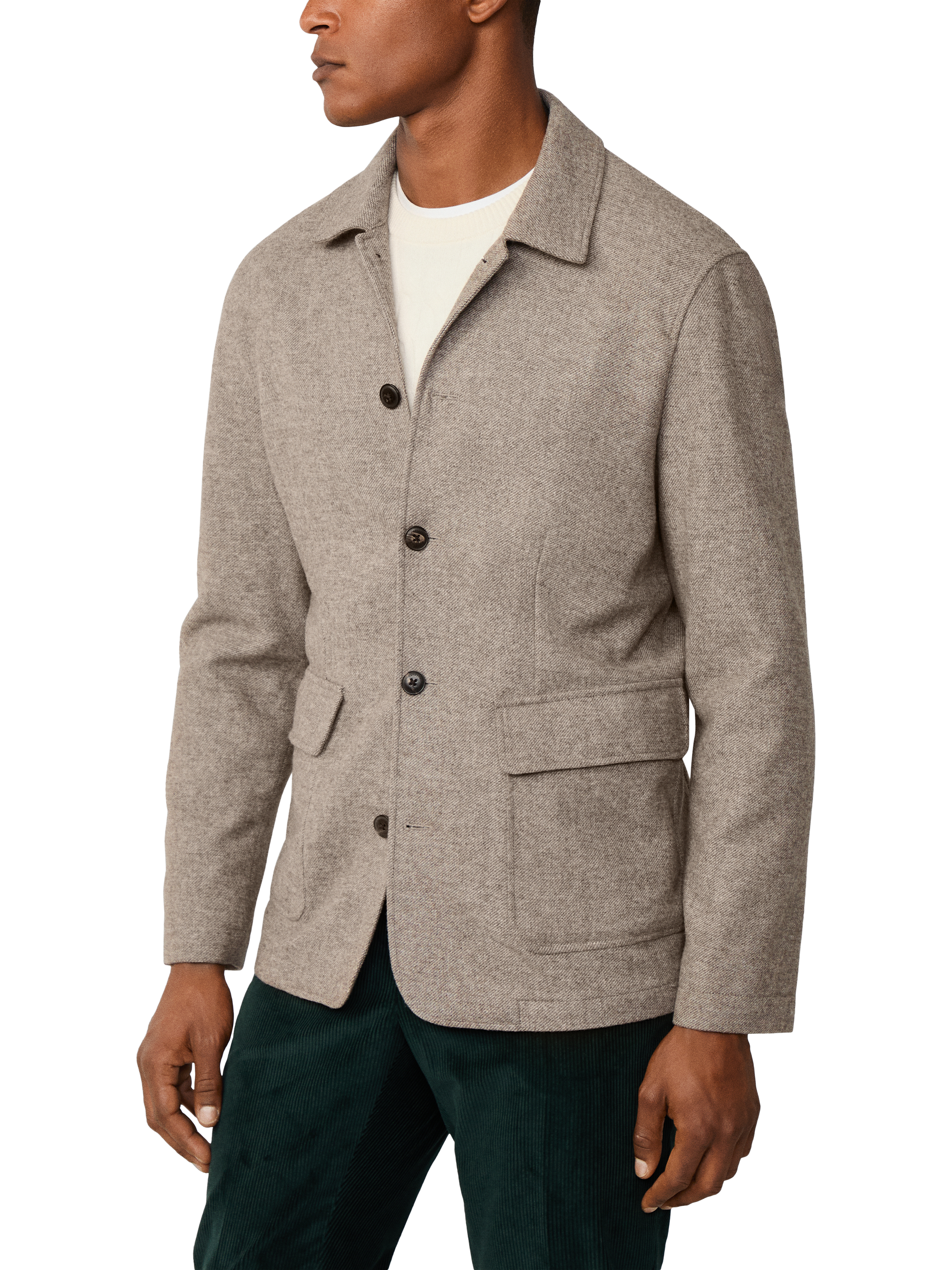 Product image 6 of 7, which shows Hackett London Wool Blend Teba Blazer, Malt Beige, 48