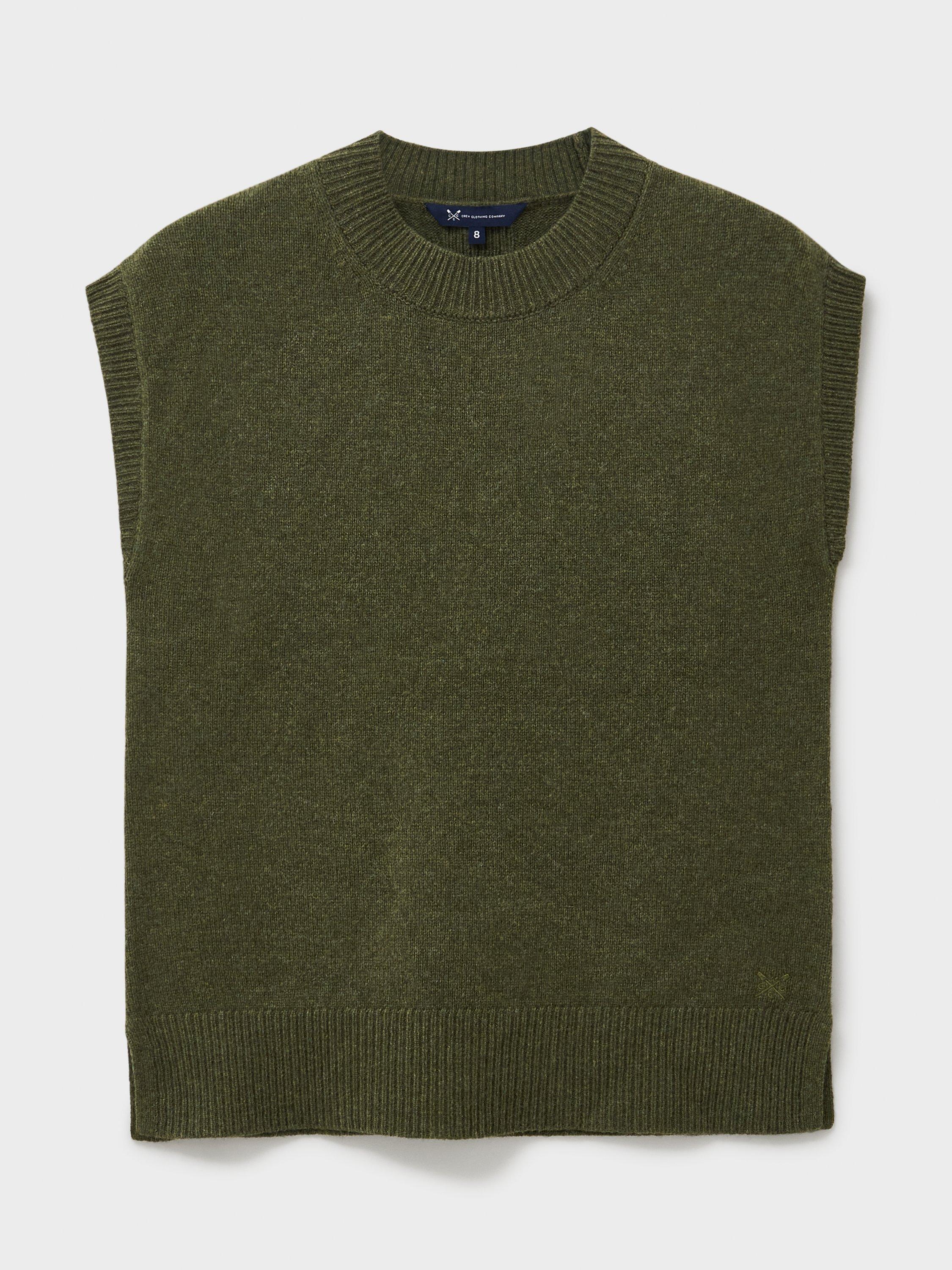 Product image 5 of 5, which shows Crew Clothing Harmony Wool Rich Tank Top, Dark Green, 8