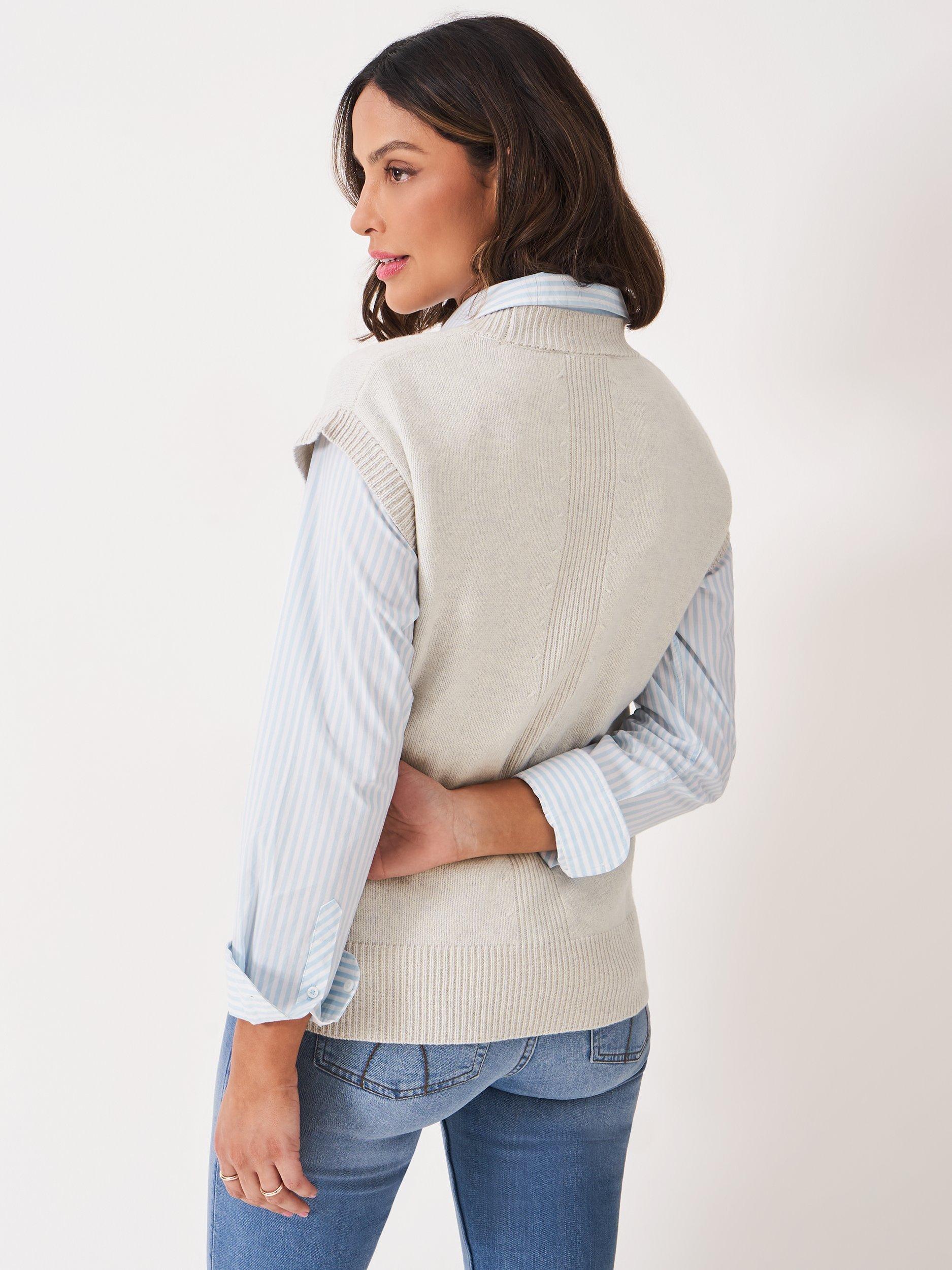 Product image 2 of 5, which shows Crew Clothing Harmony Wool Rich Tank Top, Light Grey, 8