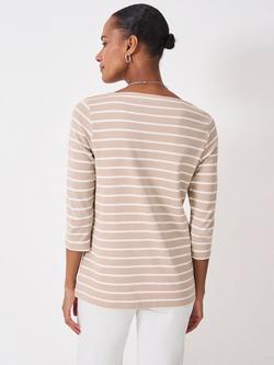 Crew Clothing Embroidered Ultimate Cotton Breton Top - view 2, Beige