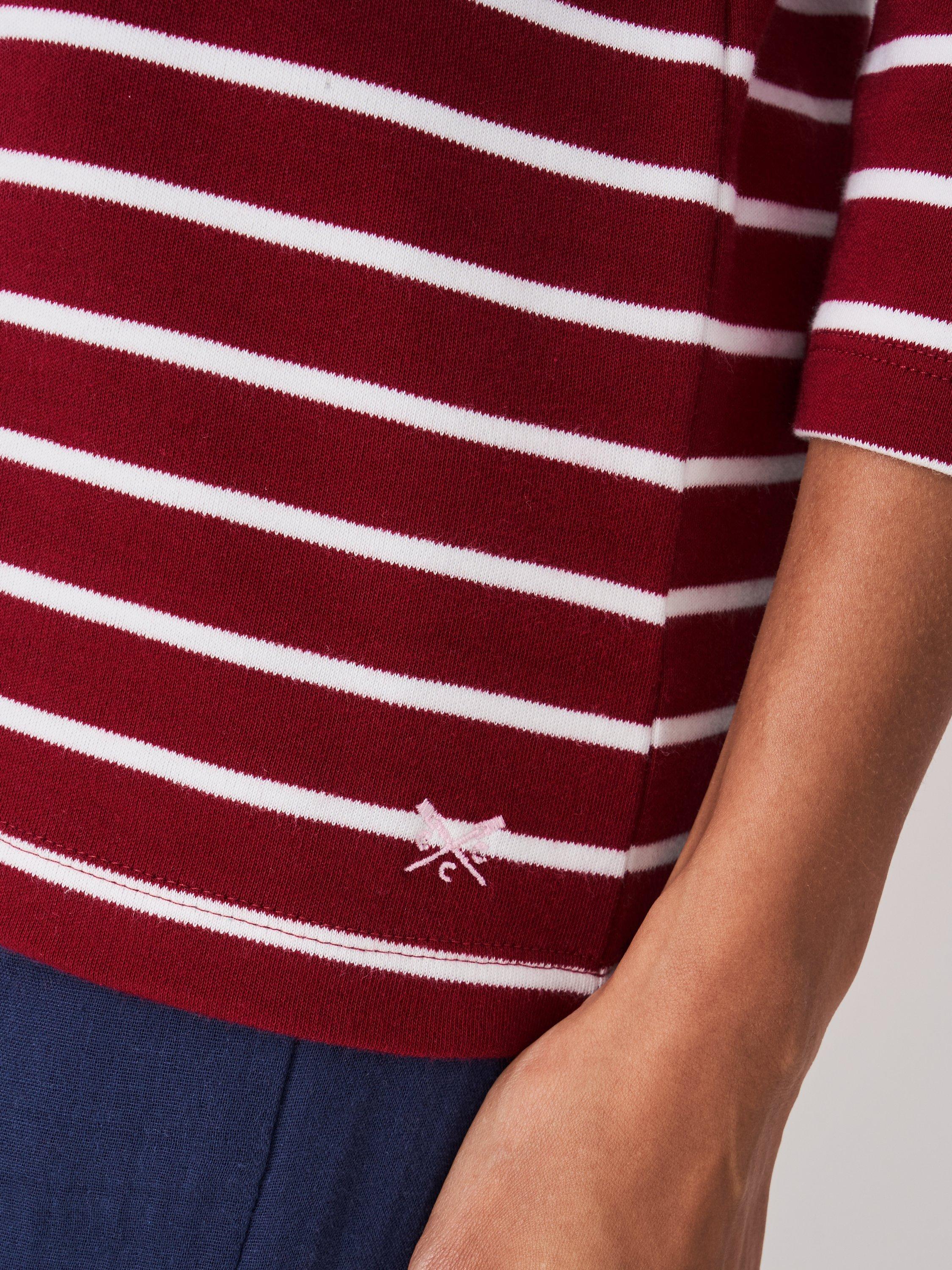 Product image 4 of 5, which shows Crew Clothing  Ultimate Cotton Breton Shirt, Red Wine, 10