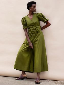 Ro&Zo Petite Cotton Poplin Culottes, Green - view 2, Green