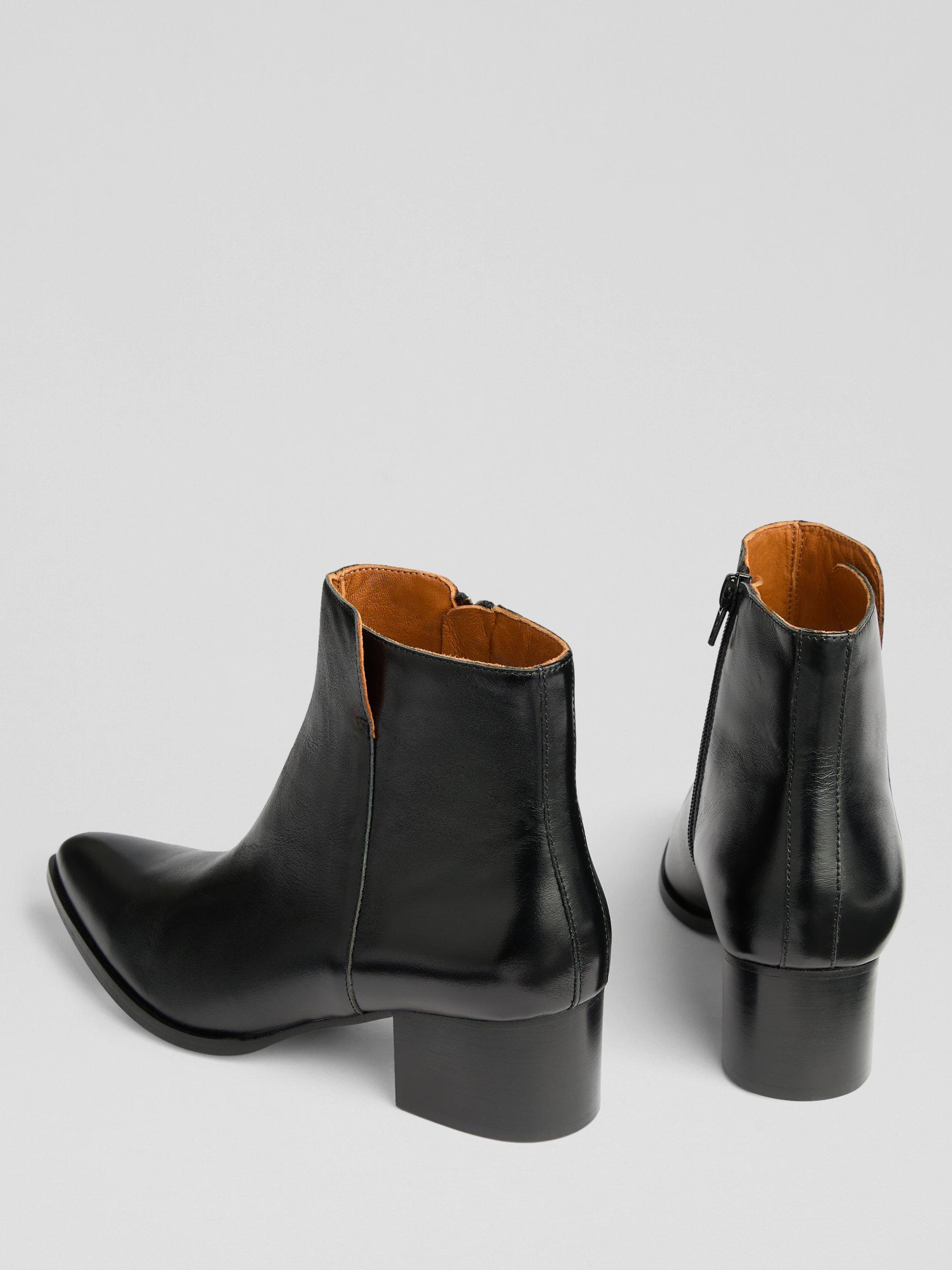 Product image 3 of 3, which shows L.K.Bennett Cicilia Leather Ankle Boots, Black, 4