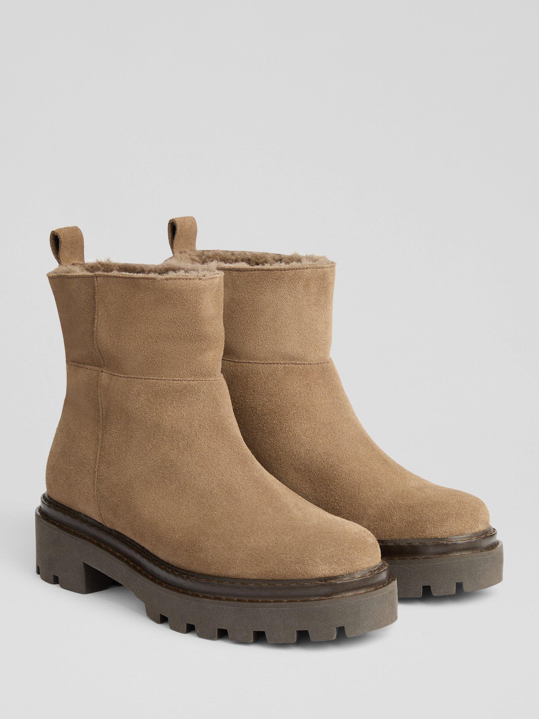 Product image 2 of 3, which shows L.K.Bennett Josie Leather Ankle Boots, Mushroom, 3